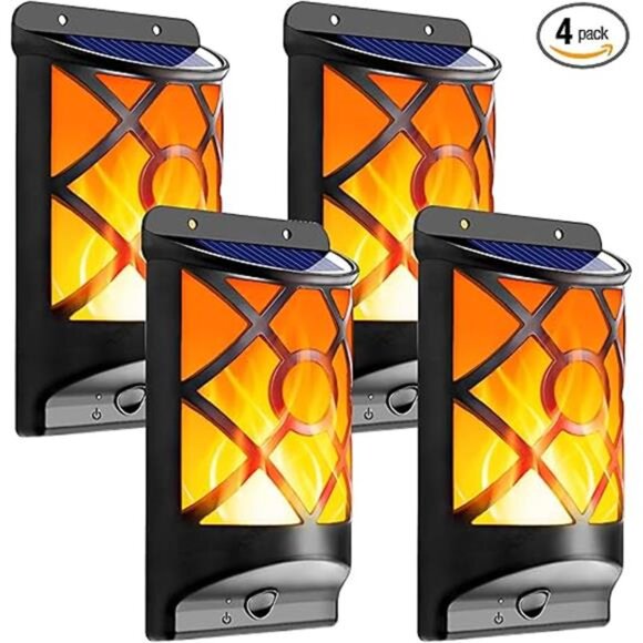 Solar Flame Lights Wall Mount Lanterns - Picture 7 of 7